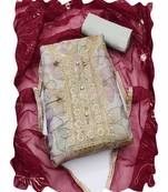 sea green shimmer women embellished & embroidered unstitched dress material