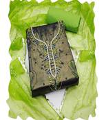 black banarasi women embellished & embroidered unstitched dress material