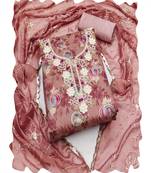 brown banarasi women embellished & embroidered unstitched dress material