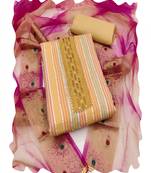 multicolor cotton women embellished & embroidered unstitched dress material