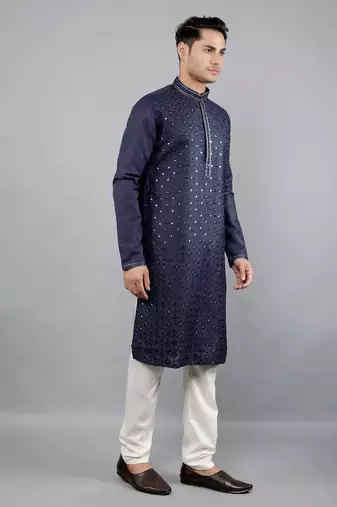  embroidered sequinned kurta set