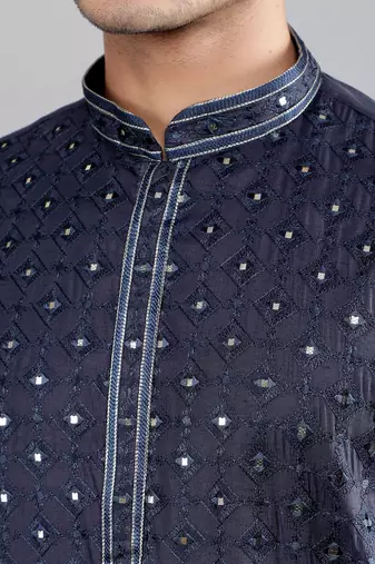  embroidered sequinned kurta set