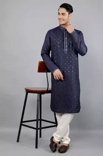  embroidered sequinned kurta set