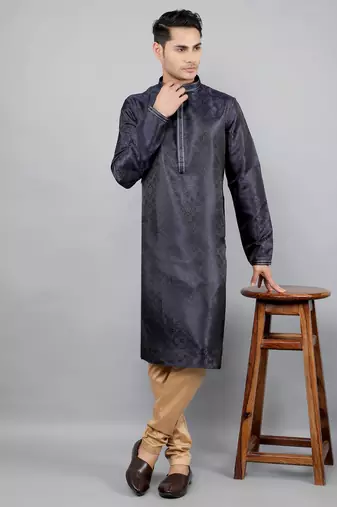  shiny thread sequinned  self design kurta set