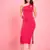 Winered women pink one-shoulder bodycon midi dress