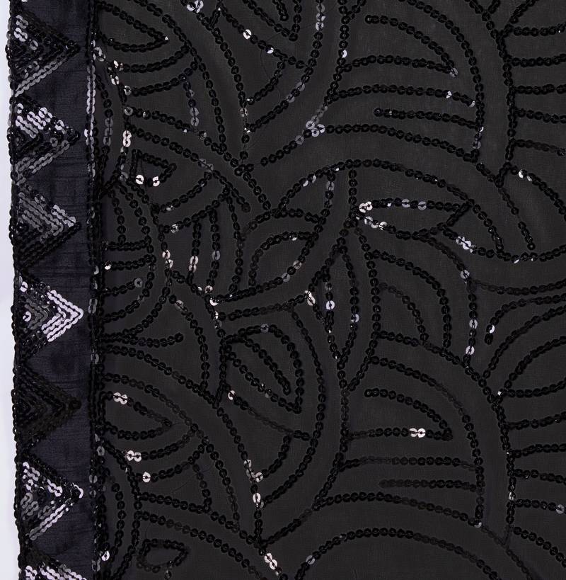  Black Heavy Georgette Embroidery Sequence Fancy Work Party Wear Saree With Blouse