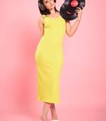 Winered women lime ribbed bodycon dress