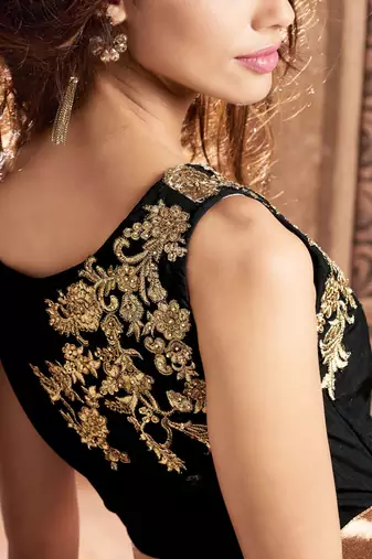 Multicolor embroidered & print silk anarkali suits