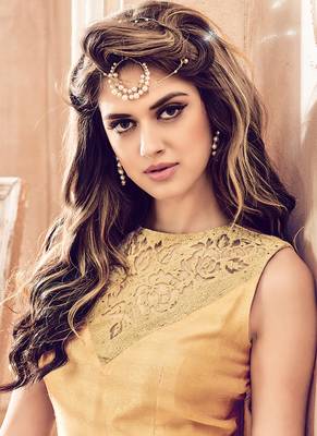 Beige embroidered net anarkali suits 3