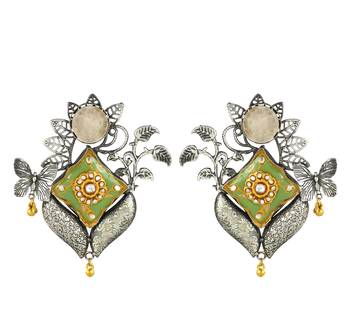 White quartz meena earrings 3