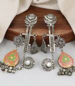 Black oxidize meena dangle earrings