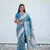 Skyblue Silk blend Sarees with blouse