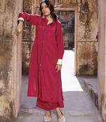 Wine crepe co ord set