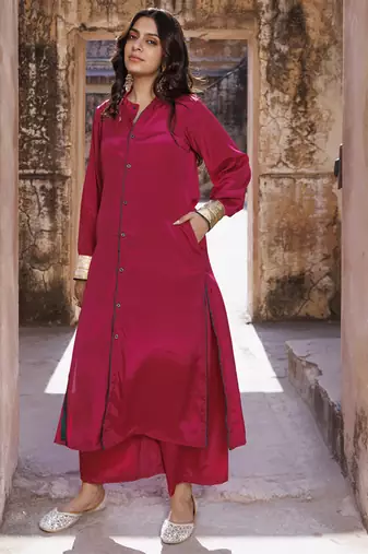 Wine crepe co ord set