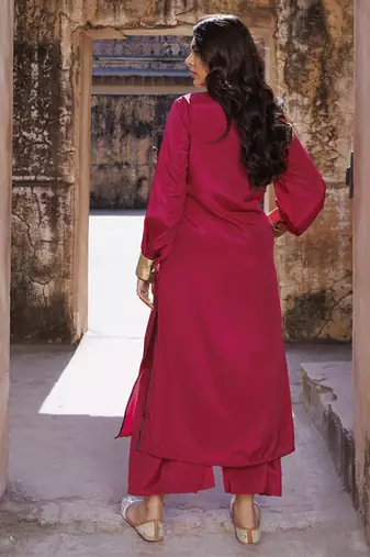 Wine crepe co ord set