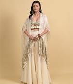 Ivory dori embroidery cotton pant set