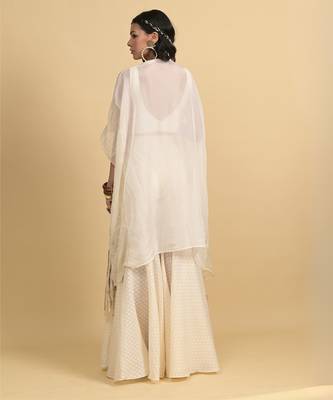 Ivory dori embroidery cotton pant set 4