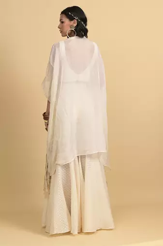 Ivory dori embroidery cotton pant set