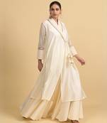 Ivory mirror work cotton fusion wear