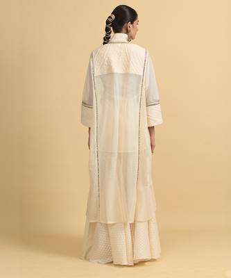 Ivory mirror work cotton fusion wear 4