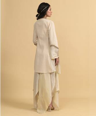 Ivory beads silk pant set 5