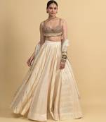 Ivory Dori Embroidery Georgette Lehenga Set