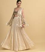 Ivory Dori Embroidery Cotton Lehenga Set