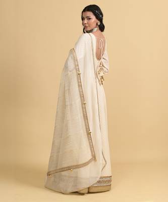 Ivory dori embroidery cotton anarkali 3
