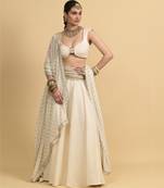 Ivory Dori Embroidery Cotton Lehenga Set