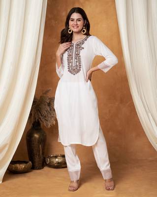 Women multicolor chikankari kurti set 3