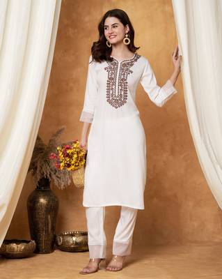 Women multicolor chikankari kurti set 4
