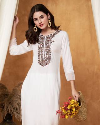 Women multicolor chikankari kurti set 5