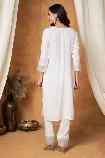 Women multicolor chikankari kurti set