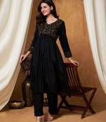Women chikankari black suit set