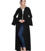 Black long cardigan with bell sleeves without inner abaya