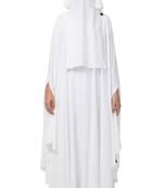 White two pieces set of white irani kaftan abaya and niqab in firdaus fabric