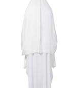 White two pieces set of white kaftan abaya and irani chadar in rayon fabric