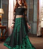 Black embroidered net anarkali suits