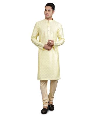    lemon colour jacquard design kurta sets 1