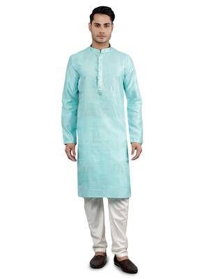    sky blue colour jacquard design kurta sets 1