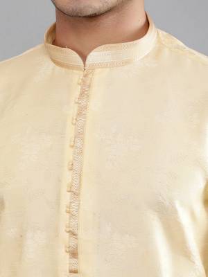    fawn colour woven design kurta sets 4
