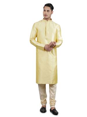    lemon colour woven design kurta sets 1