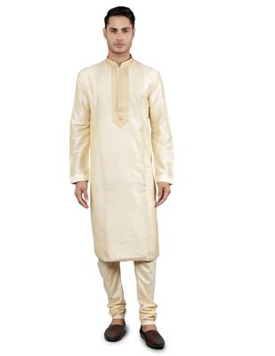   fawn colour woven design kurta sets 1