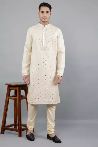  embroidered sequinned kurta set