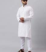 White mirror  embroidered kurta  pyjama set
