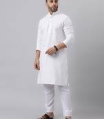 White mirror  embroidered kurta  pyjama set