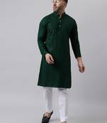 Green mirror  embroidered kurta  pyjama set