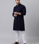 Navy mirror  embroidered kurta  pyjama set