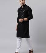 Black mirror  embroidered kurta  pyjama set