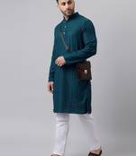 Green mirror  embroidered kurta  pyjama set